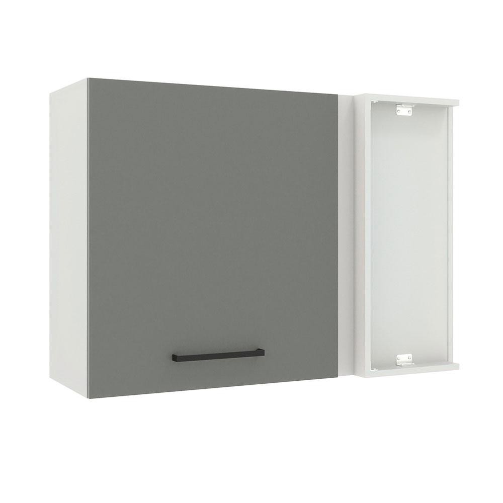 Armário de Cozinha Aéreo de Canto 1 Porta Branco/Cinza Agata Madesa Armário de Cozinha Aéreo de Canto 1 Porta Branco/Cinza Agata Madesa - Oferta na Shopee