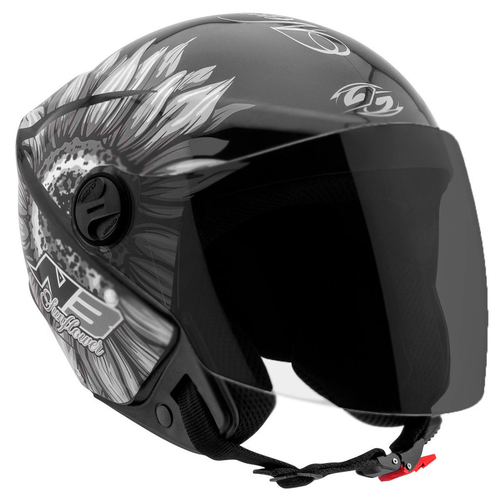 Capacete Moto Aberto New Liberty 3 Sunflower Brilhante Pro Tork Preto/Cinza Tamanho 60 Viseira Fumê - Oferta na Shopee