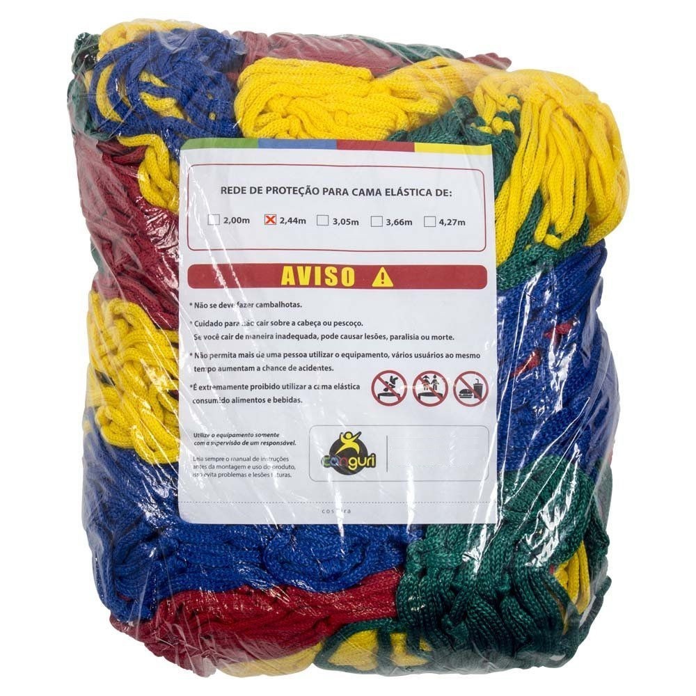 Rede de Proteção Colorida PapiBrink p/ Cama Elástica de 2,44m Rede de Proteção Colorida PapiBrink p/ Cama Elástica de 2