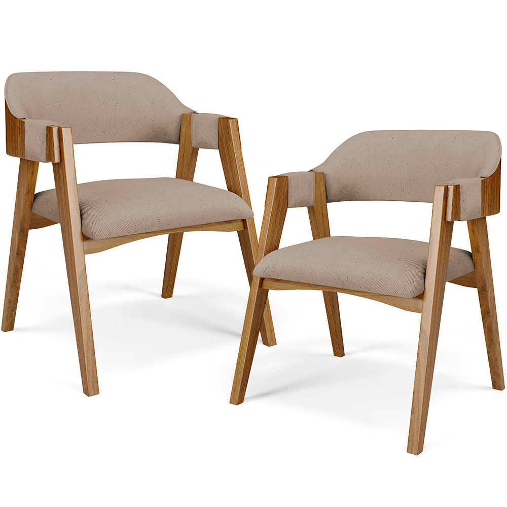 Kit 02 Cadeiras Para Sala de Jantar e Estar Living Estofada Suran L02 Linho Bege Escuro - Lyam Kit 02 Cadeiras Para Sala de Jantar e Estar Living Estofada Suran L02 Linho Bege Escuro - Lyam - Oferta na Shopee