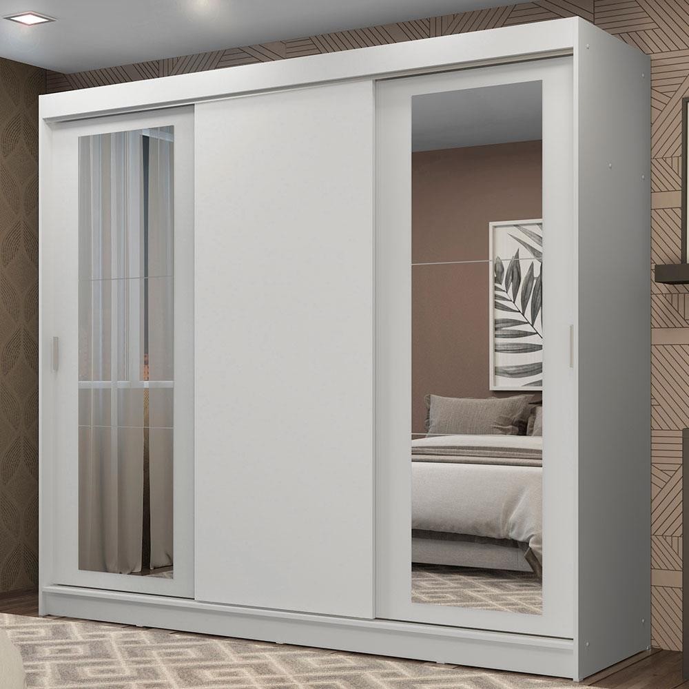 Guarda-Roupa Casal Madesa Kansas 3 Portas de Correr com Espelhos 3 Gavetas Guarda-Roupa Casal Madesa Kansas 3 Portas de Correr com Espelhos 3 Gavetas - Oferta na Shopee