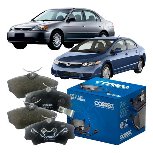 Jogo Pastilha de Freio Dianteira Cobreq Civic 1.6 1.7 1.8 Jogo Pastilha de Freio Dianteira Cobreq Civic 1.6 1.7 1.8 - Oferta na Shopee