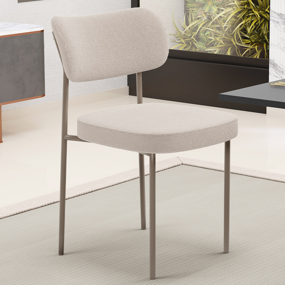 Cadeira Decorativa Sala De Jantar Melina Base Arena L02 Bouclê Creme - Lyam Decor Cadeira Decorativa Sala De Jantar Melina Base Arena L02 Bouclê Creme - Lyam Decor - Oferta na Shopee