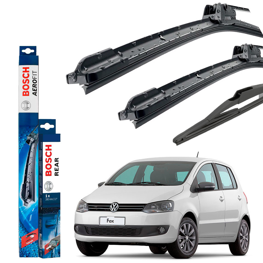 Kit Palheta Limpador de Parabrisa Dianteiro e Traseiro Fox Crossfox Spacefox 2010 Até 2012 - Original Bosch Kit Palheta Limpador de Parabrisa Dianteiro e Traseiro Fox Crossfox Spacefox 2010 Até 2012 - Original Bosch - Oferta na Shopee