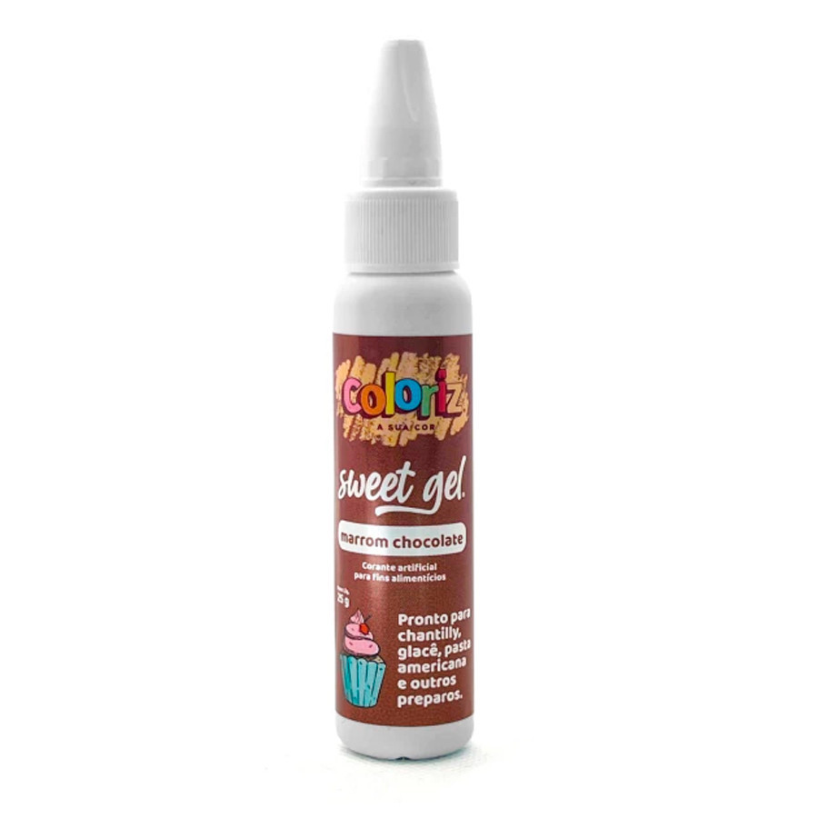 Corante Sweet Gel Marrom Chocolate - 25g - 1 unidade - Coloriz - Rizzo - Oferta na Shopee