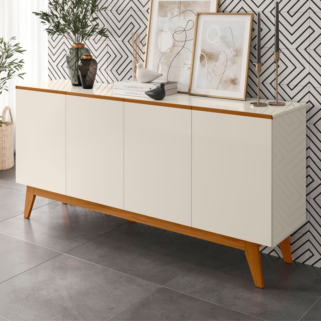 Balcão Buffet Ares Lux 4 Portas 2 Prateleiras Off White - Tebarrot Balcão Buffet Ares Lux 4 Portas 2 Prateleiras Off White - Tebarrot - Oferta na Shopee