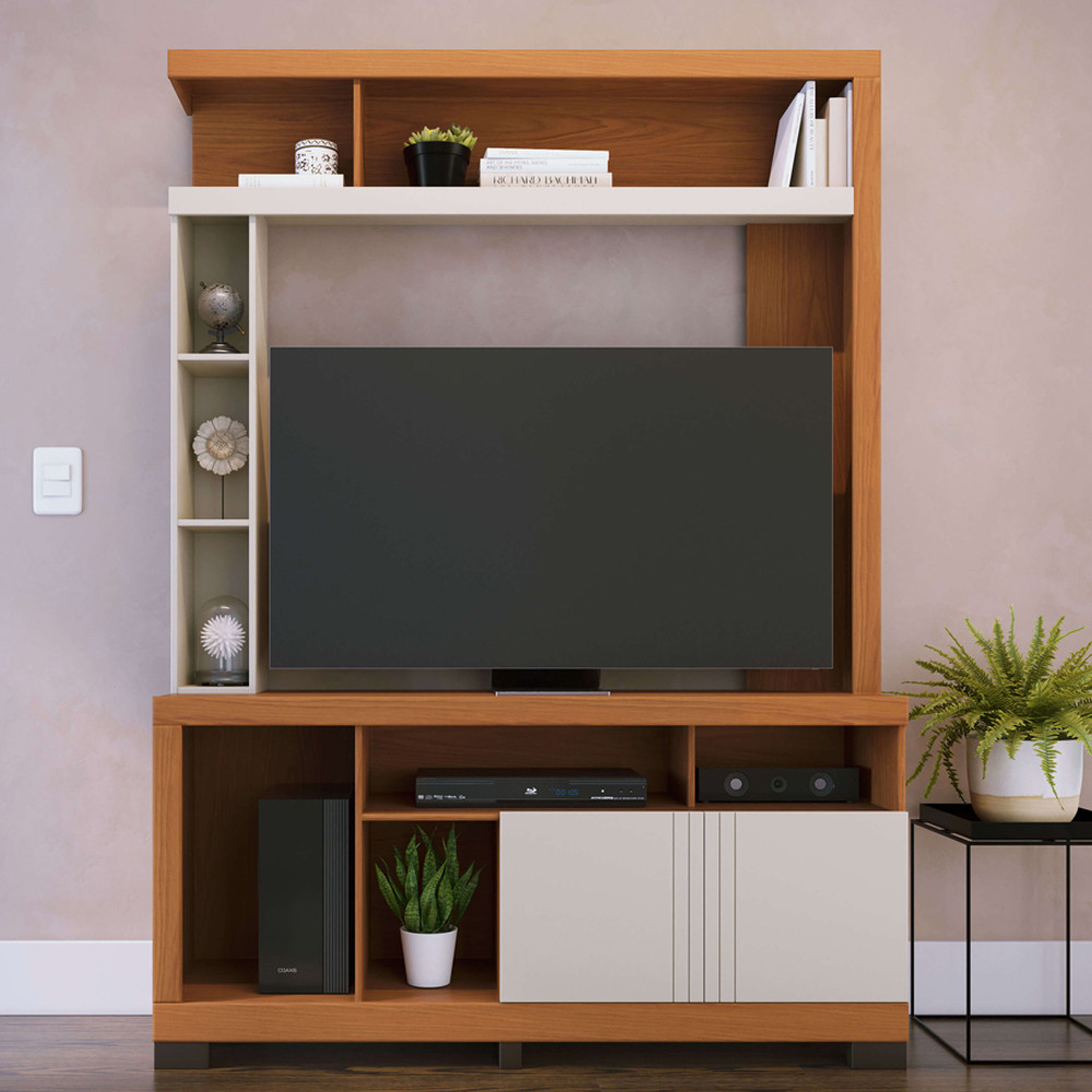 Estante Painel Para TV 50 Pol 136cm Efraim C04 Freijó Off White Matte – Lyam Decor Estante Painel Para TV 50 Pol 136cm Efraim C04 Freijó Off White Matte – Lyam Decor