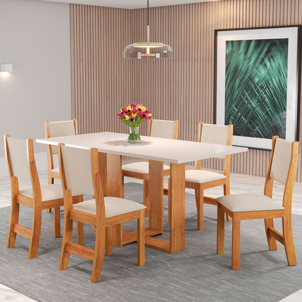 Mesa de Jantar 6 Lugares Erika Mesa de Jantar 6 Lugares Erika - Oferta na Shopee