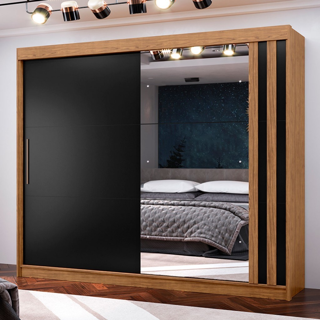 Guarda-Roupa Casal Seul 100% Mdf 2 Portas 4 Gavetas com Espelho Guarda-Roupa Casal Seul 100% Mdf 2 Portas 4 Gavetas com Espelho - Oferta na Shopee