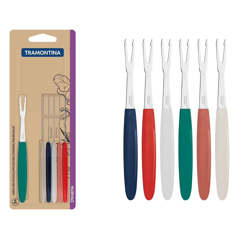 Conjunto de Garfos para Petiscos Tramontina Ipanema 6 Peças Colorido