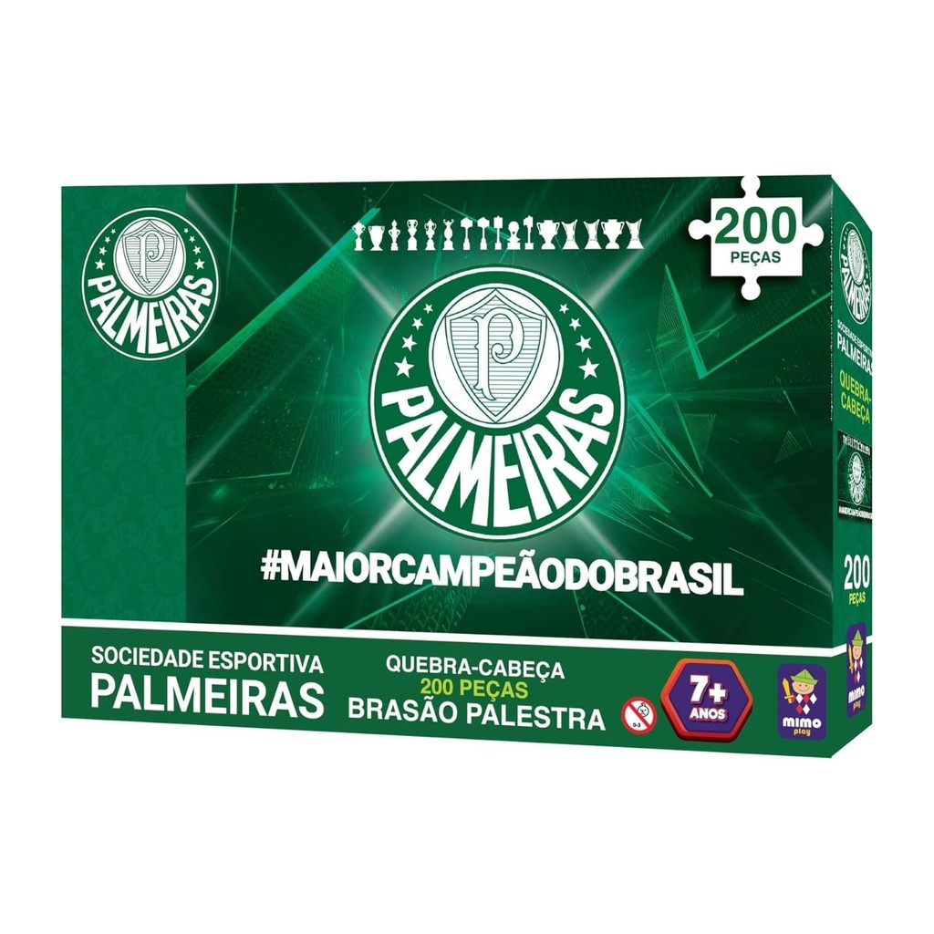 Quebra Cabeça Puzzle Coleção Palmeiras Brasão Verdão 200 Peças Mimo Toys Jogo Futebol Colecionável - Oferta na Shopee