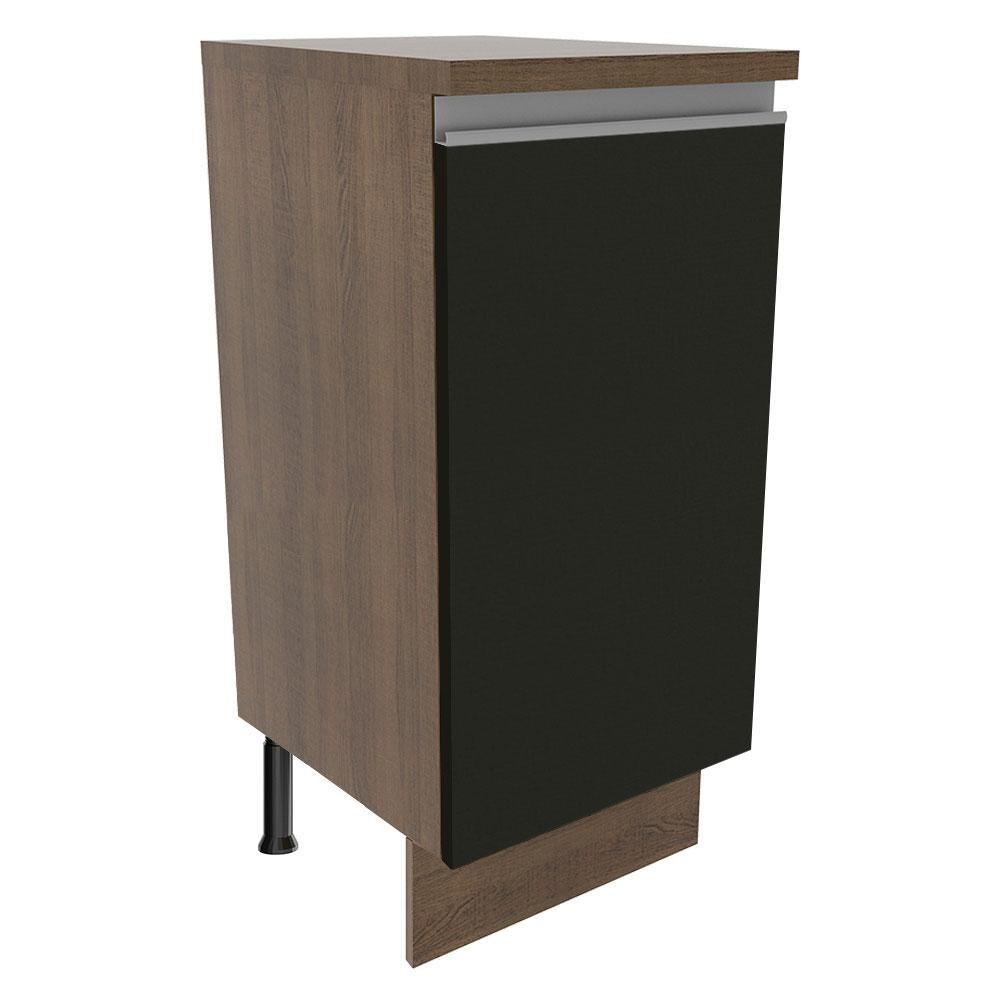Balcão Armário de Cozinha 35 cm 1 Porta Rustic/Preto Glamy Madesa Balcão Armário de Cozinha 35 cm 1 Porta Rustic/Preto Glamy Madesa - Oferta na Shopee