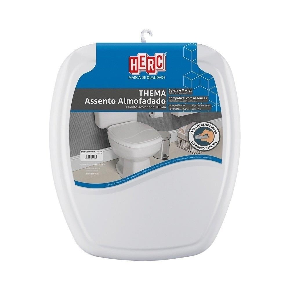 Assento Sanitario Almofadado Thema Premium Cinza Claro - Herc - Oferta na Shopee