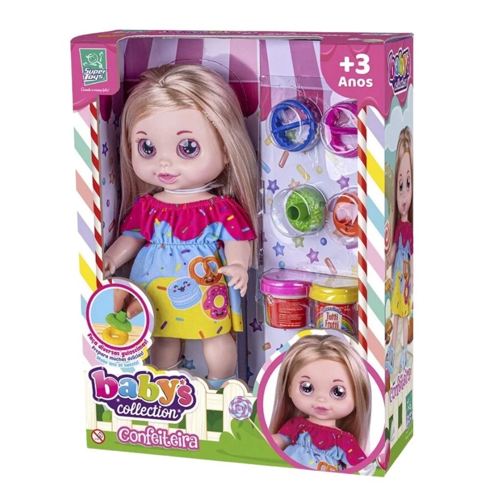 Boneca Babys Collection Confeiteira com Massinha e Acessórios Super Toys - 587 Boneca Babys Collection Confeiteira com Massinha e Acessórios Super Toys - 587 - Oferta na Shopee