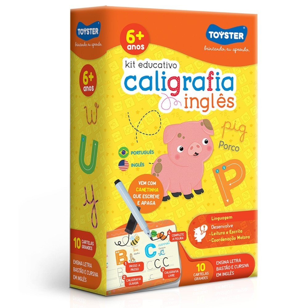 KIT EDUCATIVO CALIGRAFIA INGLÊS 10 CARTELAS GRANDES TOYSTER BRINQUEDOS INFANTIL PORTUGUÊS DESENHOS KIT EDUCATIVO CALIGRAFIA INGLÊS 10 CARTELAS GRANDES TOYSTER BRINQUEDOS INFANTIL PORTUGUÊS DESENHOS - Oferta na Shopee