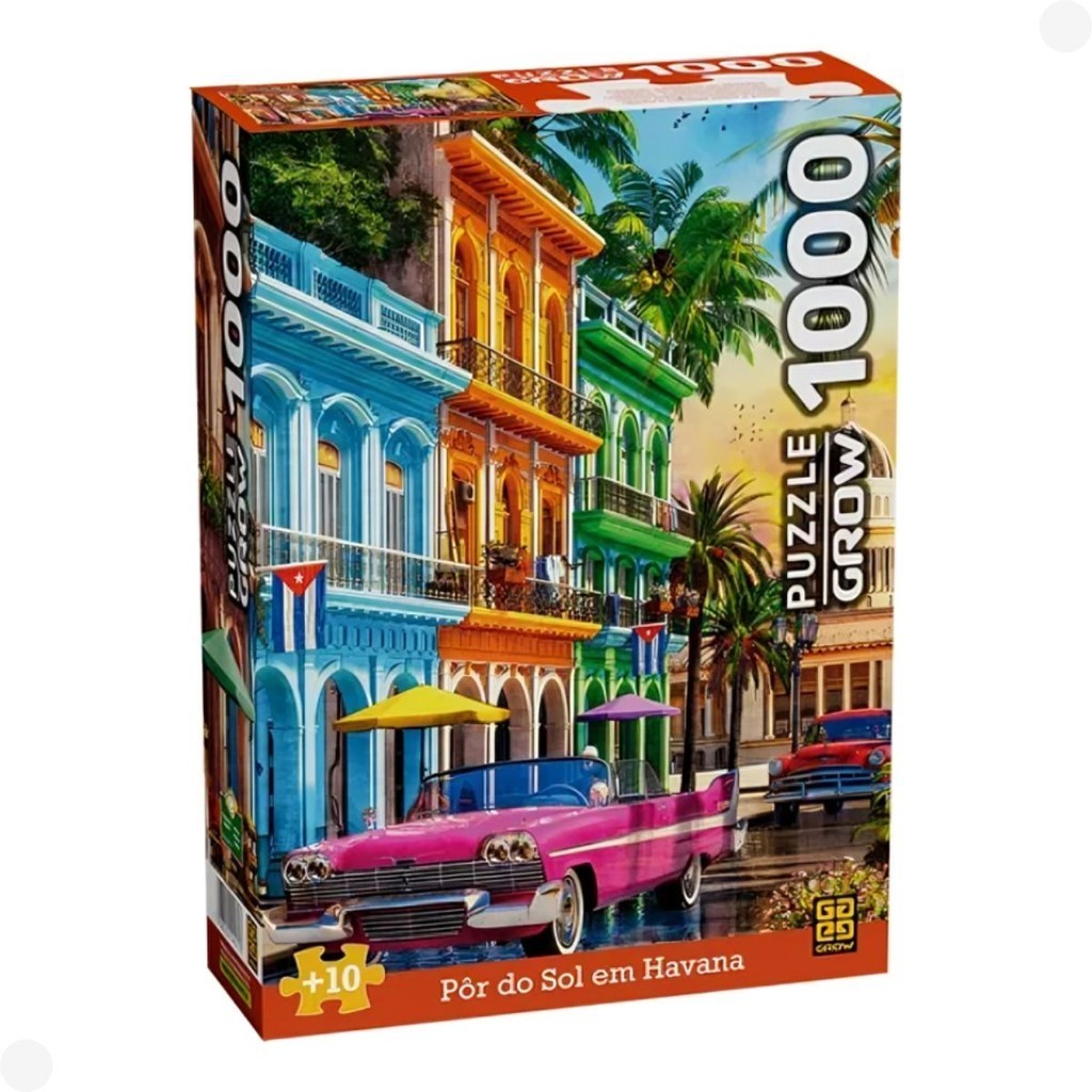 Quebra-Cabeças Por do Sol em Havana 1000 Peças 04571 - Grow - Oferta na Shopee