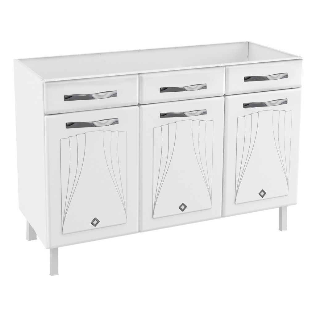 Balcão de Cozinha para Pia em Aço Star New 3 Portas 2 Gavetas Branco - Telasul Balcão de Cozinha para Pia em Aço Star New 3 Portas 2 Gavetas Branco - Telasul - Oferta na Shopee