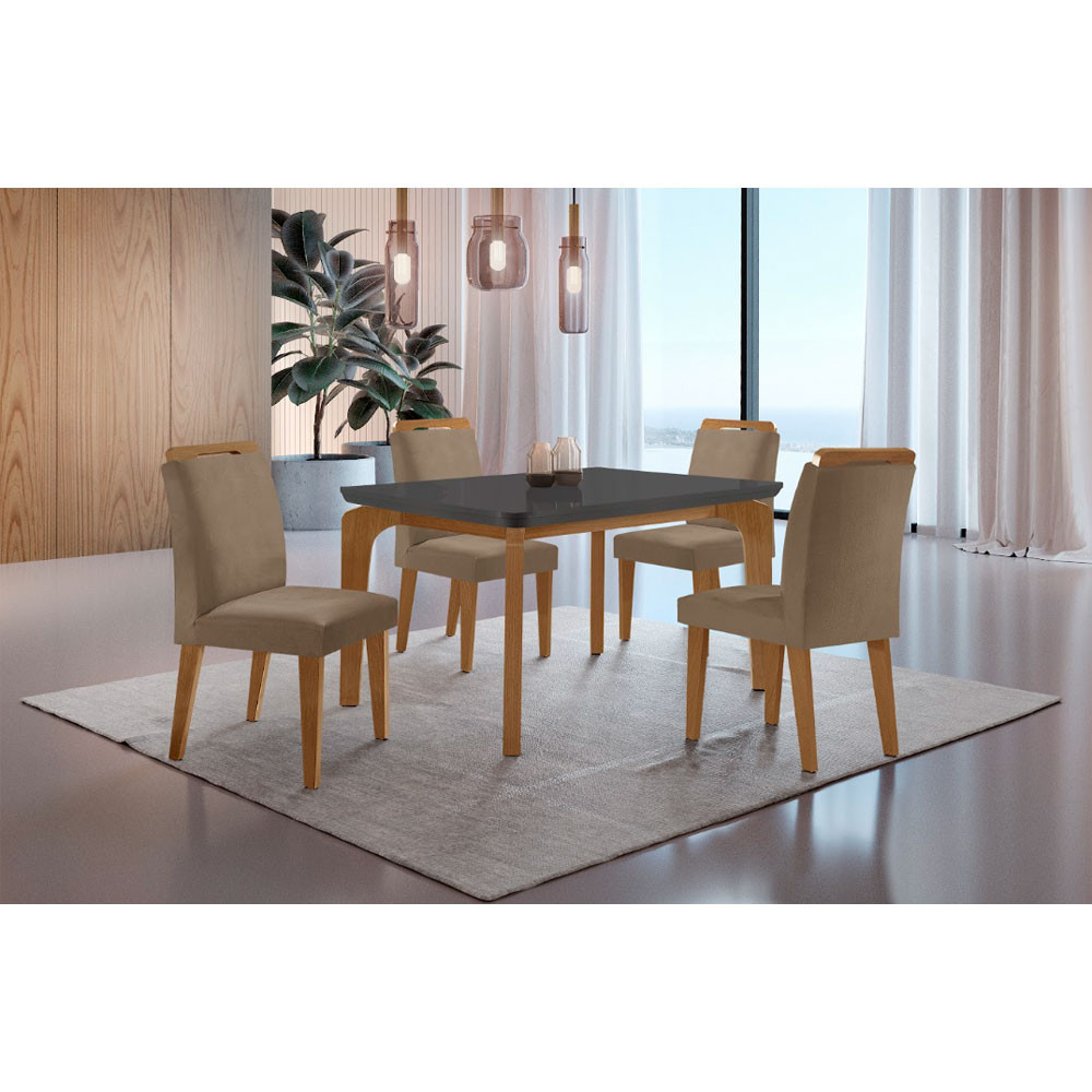 Conjunto Sala de Jantar Mesa Liz 120cm MDF Canto Copo e 4 Cadeiras Athenas Moderna Conjunto Sala de Jantar Mesa Liz 120cm MDF Canto Copo e 4 Cadeiras Athenas Moderna - Oferta na Shopee