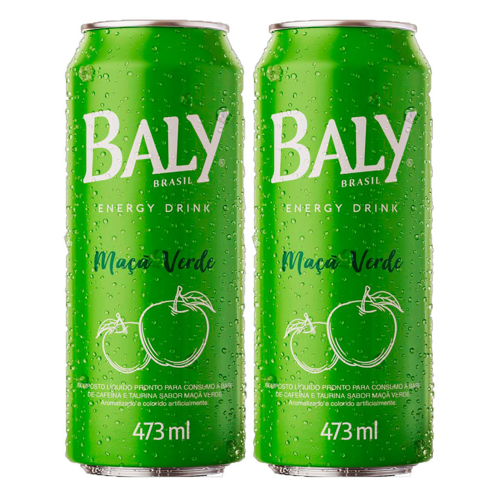 Kit 2 Energético Baly Maçã Verde 473ml - Oferta na Shopee