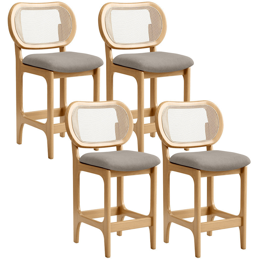 Kit 4 Banquetas Baixa Bar Cozinha Sala de Jantar Betta L02 Mel Tela Linho Bege - Lyam Decor Kit 4 Banquetas Baixa Bar Cozinha Sala de Jantar Betta L02 Mel Tela Linho Bege - Lyam Decor - Oferta na Shopee