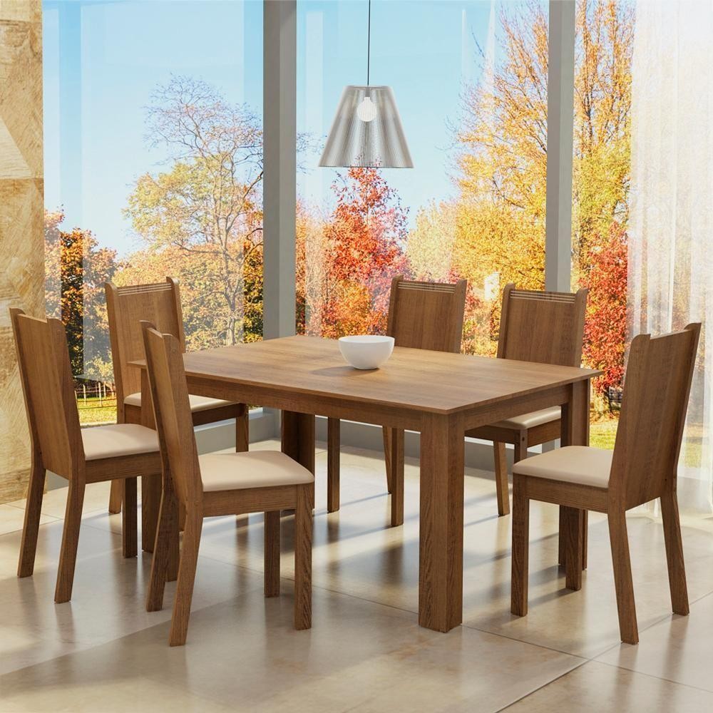 Conjunto Sala de Jantar Analu Mesa com 6 Cadeiras Madesa Conjunto Sala de Jantar Analu Mesa com 6 Cadeiras Madesa - Oferta na Shopee
