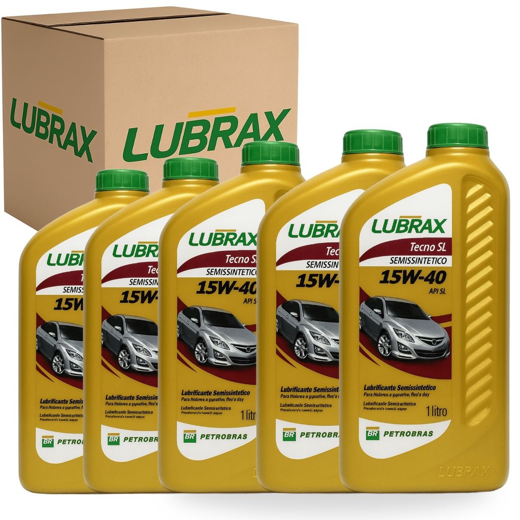 Kit 5 Oléos Lubrificante Motor 15w40 Semissintetico Tecno API SL Lubrax Kit 5 Oléos Lubrificante Motor 15w40 Semissintetico Tecno API SL Lubrax - Oferta na Shopee