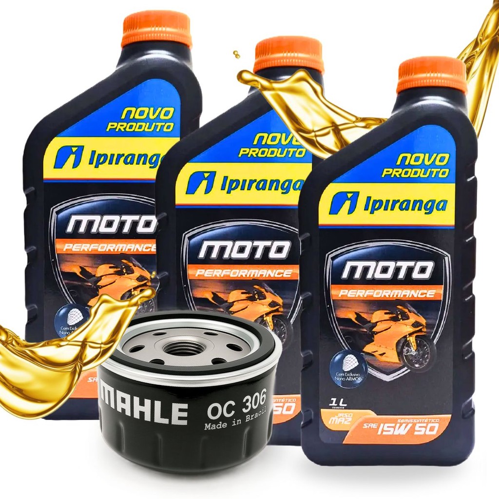 Troca de Óleo P/ Bmw F650 Gs F700 Gs F800 Gs F850 Gs Ipiranga 15w50 + Filtro - Oferta na Shopee