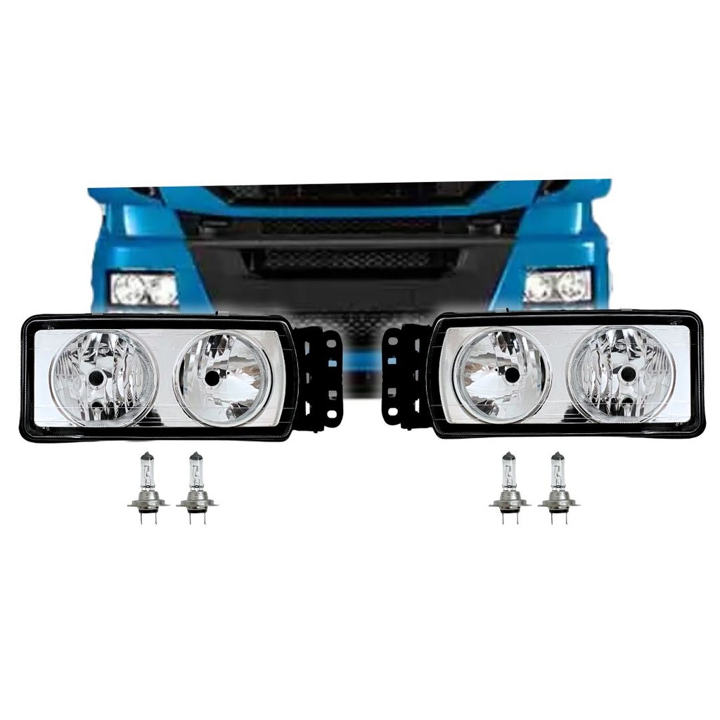 Kit Farol Iveco Stralis Tector AP06 Fundo Cromado Kit Farol Iveco Stralis Tector AP06 Fundo Cromado - Oferta na Shopee