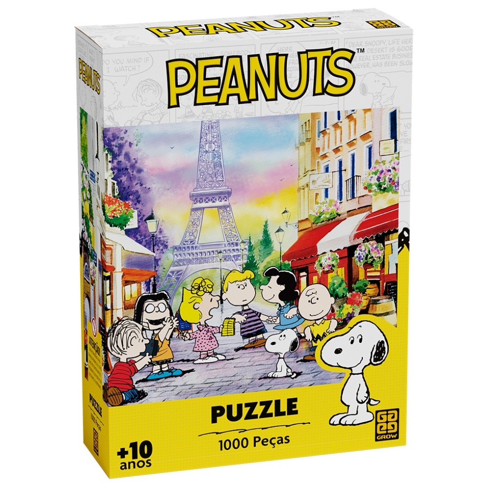QUEBRA CABEÇA PEANUTS SNOOPY 1000 PEÇAS GROW PUZZLE QUADRINHOS CHARLIE BROWN DESENHO CACHORRO AMIGOS - Oferta na Shopee