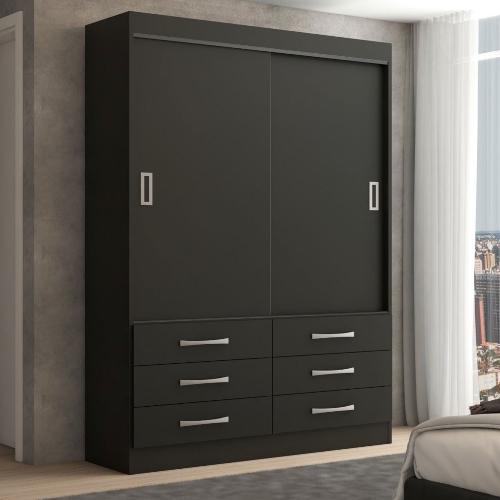 Guarda-Roupa Solteiro Ushuaia 2 Portas 6 Gavetas Guarda-Roupa Solteiro Ushuaia 2 Portas 6 Gavetas - Oferta na Shopee