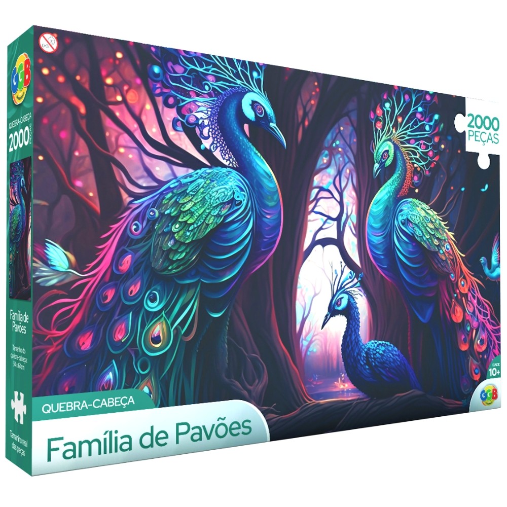QUEBRA CABEÇA FAMÍLIA DE PAVÕES 2000 PEÇAS GGB BRINQUEDOS PUZZLE PINTURA IA INTELIGÊNCIA ARTIFICIAL QUEBRA CABEÇA FAMÍLIA DE PAVÕES 2000 PEÇAS GGB BRINQUEDOS PUZZLE PINTURA IA INTELIGÊNCIA ARTIFICIAL - Oferta na Shopee