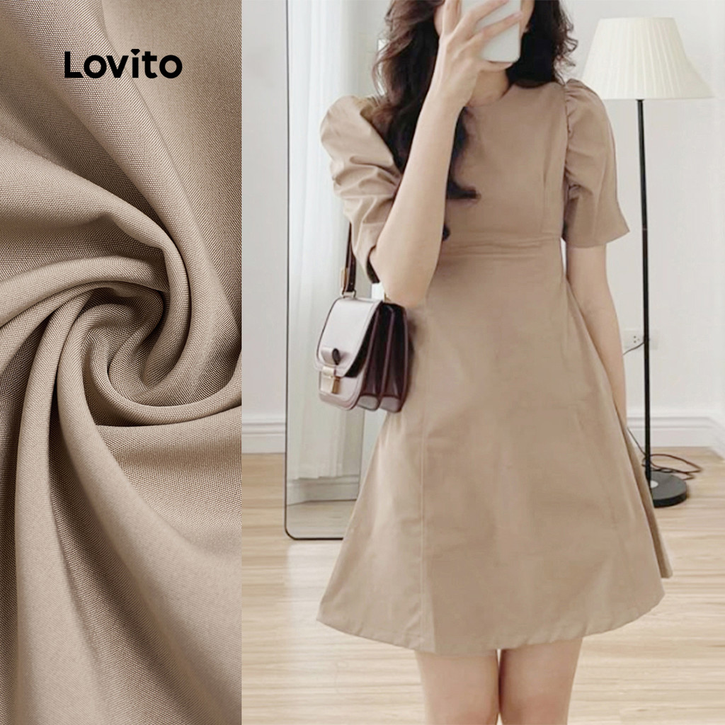 Lovito Vestido Casual com Zíper Leve e Confortável para Primavera/verão em Caqui para Mulheres L137ED440 Lovito Vestido Casual com Zíper Leve e Confortável para Primavera/verão em Caqui para Mulheres L137ED440 - Oferta na Shopee
