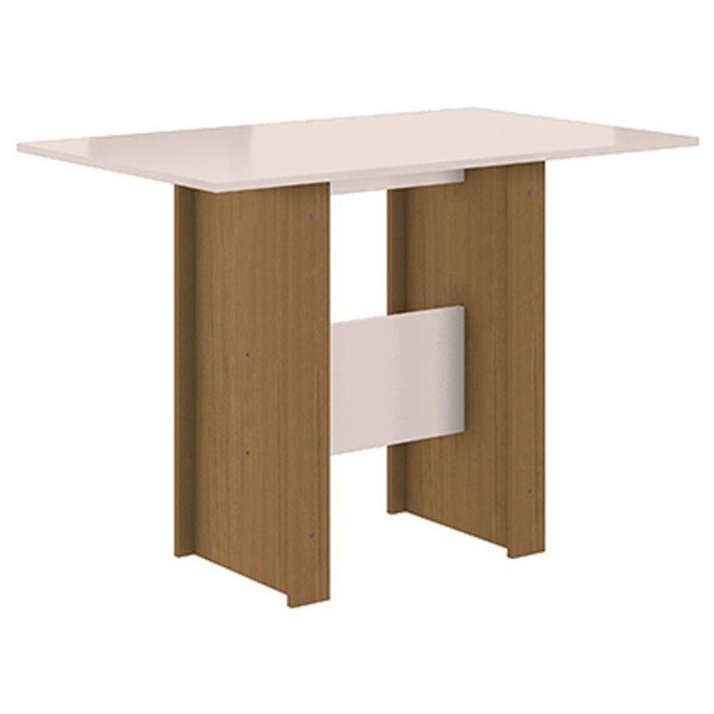 Mesa De Jantar Milano 108cm Carvalho Off White - Poliman Mesa De Jantar Milano 108cm Carvalho Off White - Poliman - Oferta na Shopee