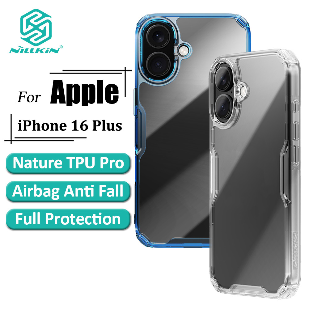 Nillkin Nature Pro Capa Para iPhone 16 Plus Ultrafina Luxuosa Macia TPU Transparente Airbag Traseira À Prova De Choque - Oferta na Shopee