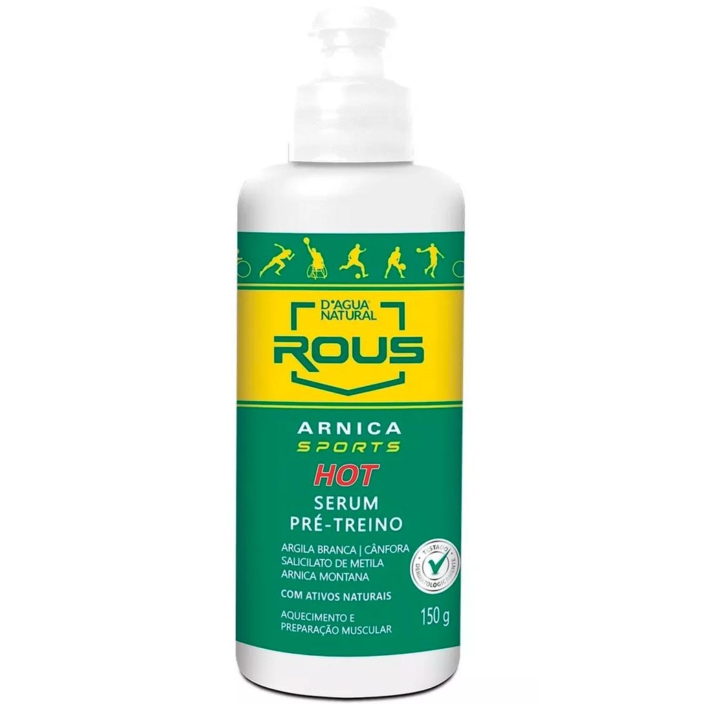 Serum Hot Pré-Treino ROUS Dagua Natural Arnica Sports 150g Aquecimento e Preparação Muscular - Oferta na Shopee
