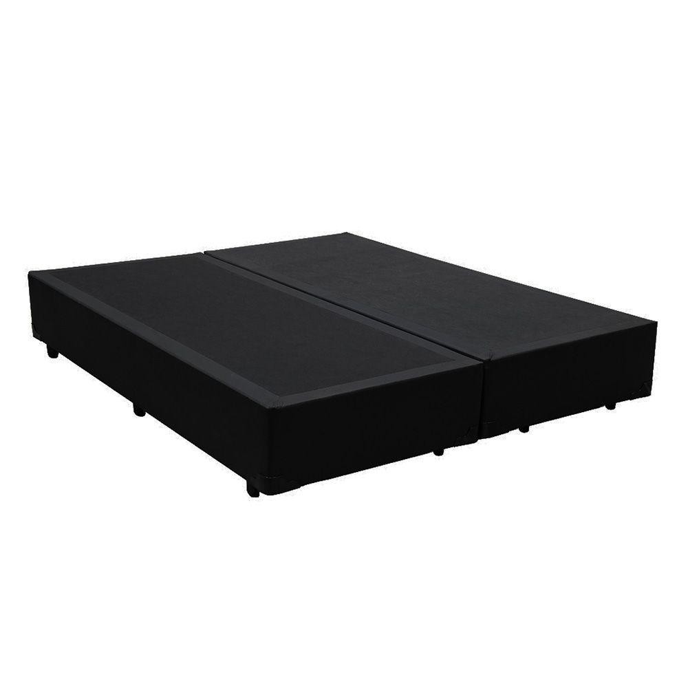 Base Box Blindado Queen Bipartido Homequeen Sintético Preto 40x158x198 - Oferta na Shopee
