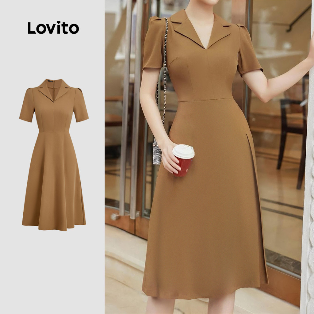 Lovito Vestido Casual Aismétrico Primavera/verão para Mulheres em Cor de Castanho L142ED759 Lovito Vestido Casual Aismétrico Primavera/verão para Mulheres em Cor de Castanho L142ED759 - Oferta na Shopee