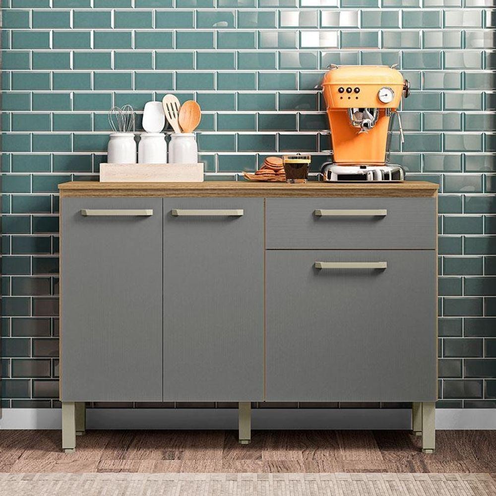 Balcão De Cozinha Versalhes Freijó Gris - Kits Paraná Balcão De Cozinha Versalhes Freijó Gris - Kits Paraná - Oferta na Shopee