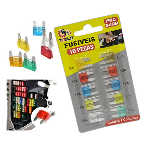 Kit 10 Fusível Automotivo Pequeno Lâmina Mini Universal Kit 10 Fusível Automotivo Pequeno Lâmina Mini Universal - Oferta na Shopee