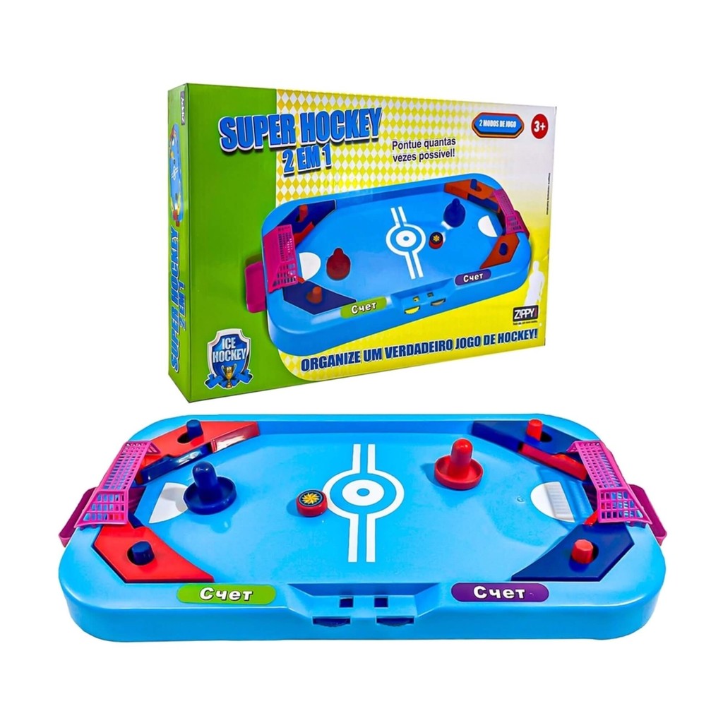 Brinquedo Infantil Super Hockey 2 em 1 Air Hockey e Futebol De Mesa Zippy Toys - 8339 Brinquedo Infantil Super Hockey 2 em 1 Air Hockey e Futebol De Mesa Zippy Toys - 8339 - Oferta na Shopee