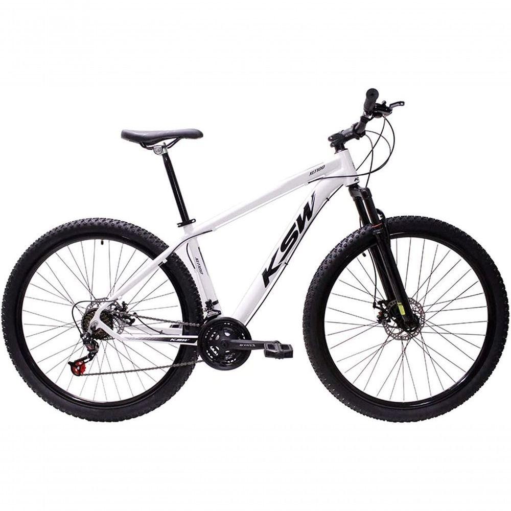 Bicicleta Aro 29 Ksw Xlt 24v Freio A Disco Suspensão Mountain Bike Alumínio Branco 15 - Oferta na Shopee