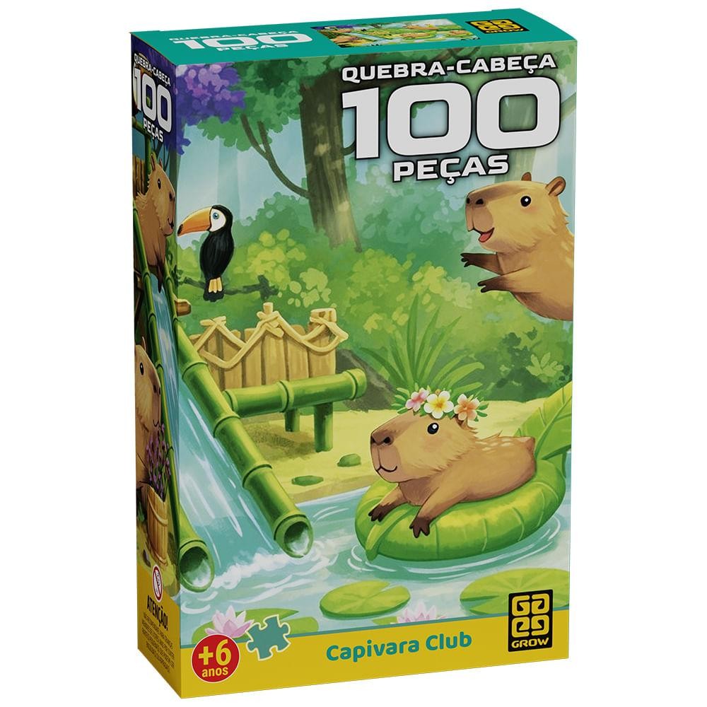 Quebra-cabeça 100 peças Capivara Club Quebra-cabeça 100 peças Capivara Club - Oferta na Shopee