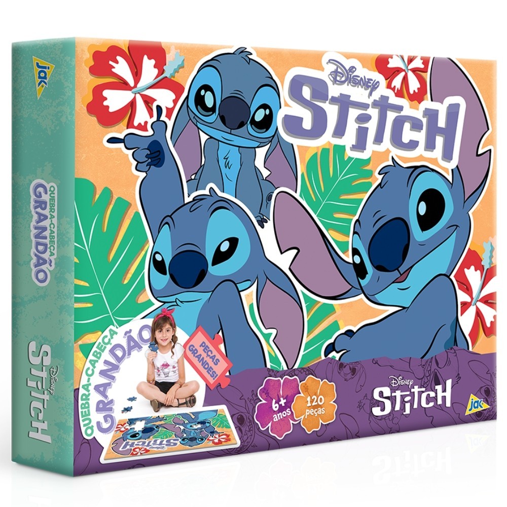 QUEBRA CABEÇA GRANDÃO STITCH 120 PEÇAS GRANDES TOYSTER PUZLLE DESENHO DISNEY JAK INFANTIL CRIANÇAS - Oferta na Shopee