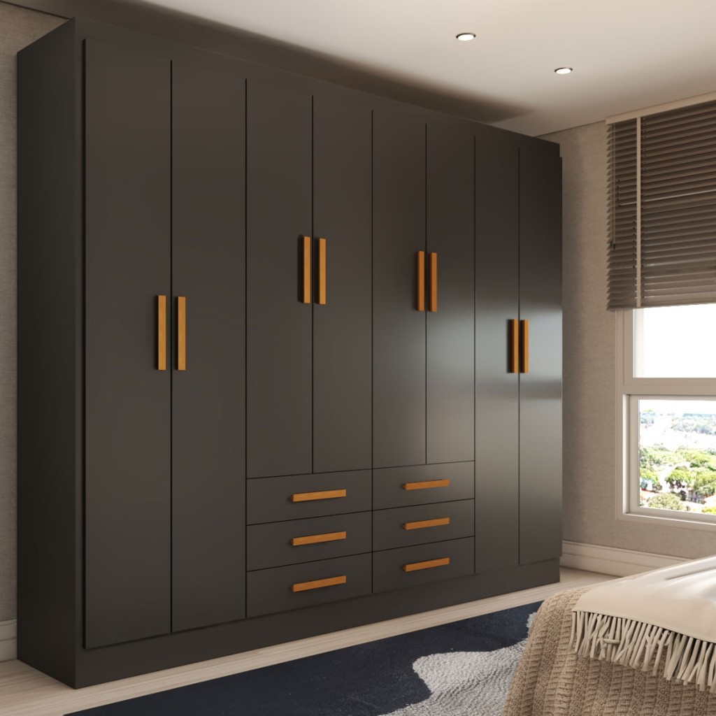 Guarda-Roupa Casal Hilton 8 Portas 6 Gavetas - Panorama Móveis Guarda-Roupa Casal Hilton 8 Portas 6 Gavetas - Panorama Móveis - Oferta na Shopee