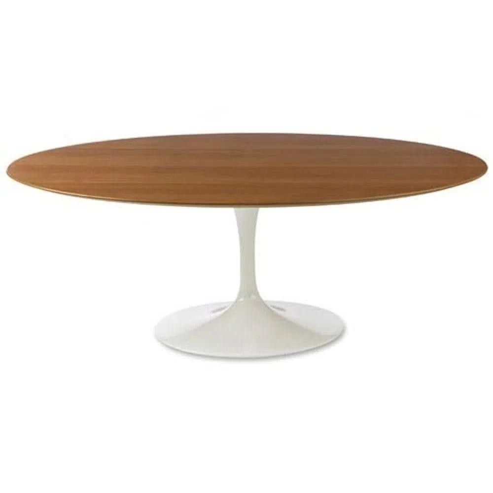 Mesa De Jantar Saarinen Oval 160x90 Cm Freijó Cor Branco Mesa De Jantar Saarinen Oval 160x90 Cm Freijó Cor Branco - Oferta na Shopee