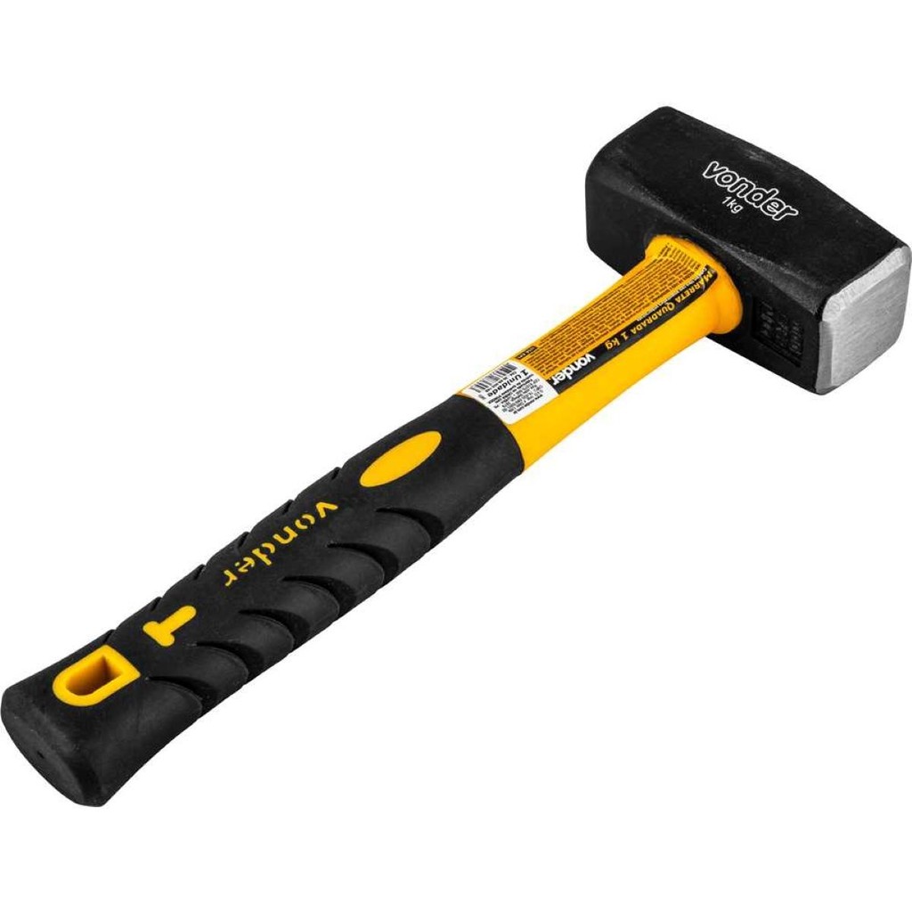Marreta Quadrada 1,0 Kg Com Cabo Fibra Vonder Marreta Quadrada 1