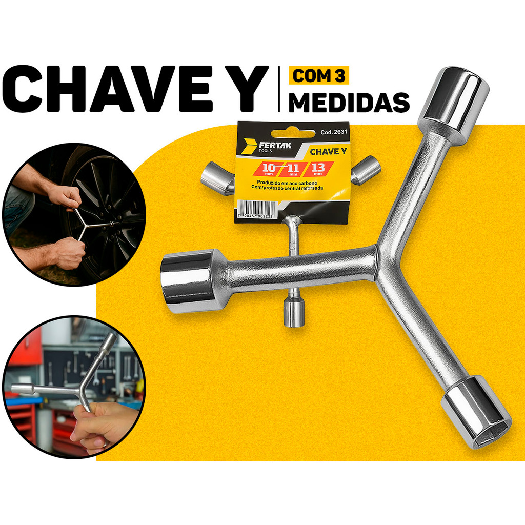 Chave Y 3 Pontas Fertak 10 11 13mm P/ Reparos Domésticos Mecânica Bicicleta Ferramenta Manual Chave Y 3 Pontas Fertak 10 11 13mm P/ Reparos Domésticos Mecânica Bicicleta Ferramenta Manual - Oferta na Shopee