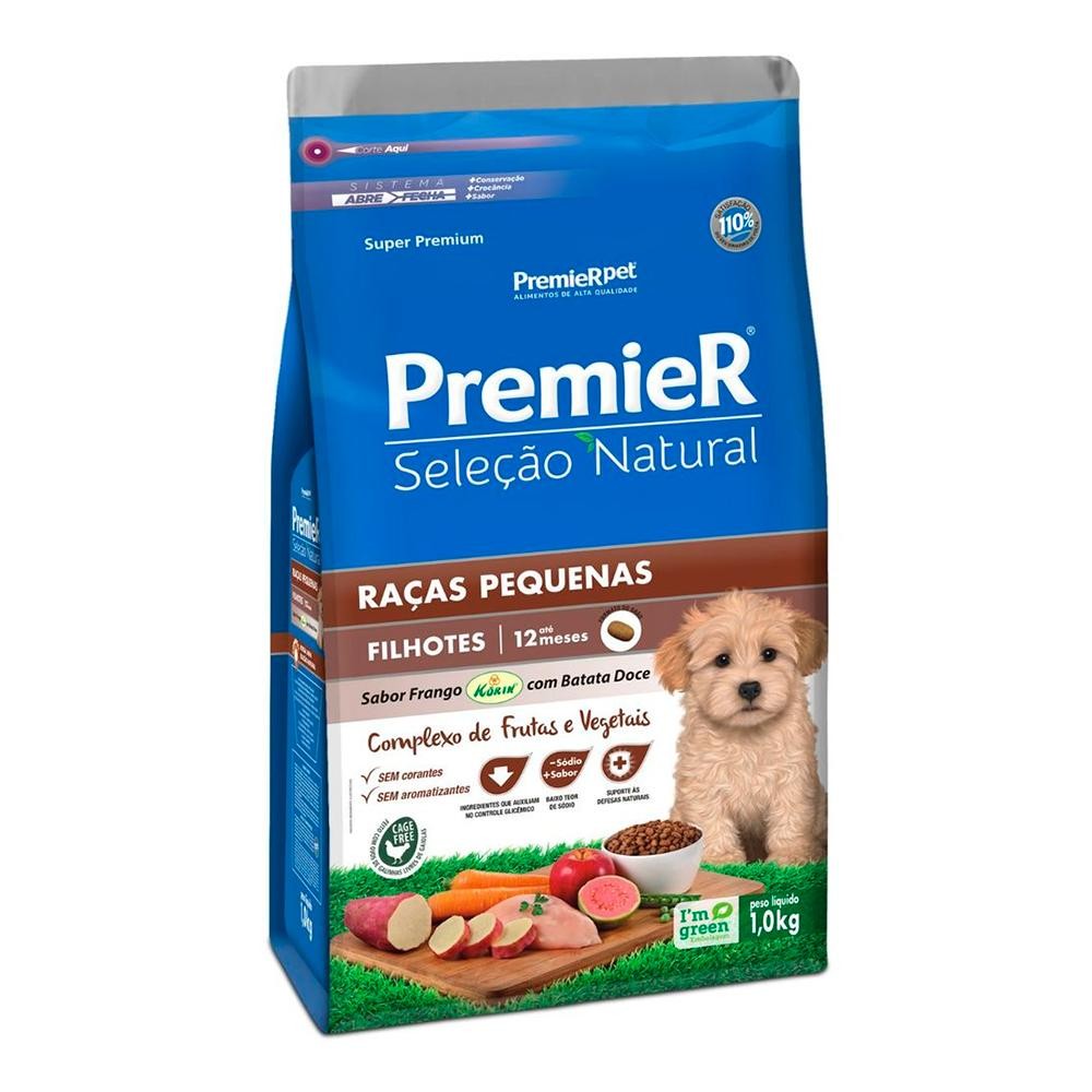 Ração Seca Premier Seleção Natural Frango Korin Com Batata Doce Para Cães Filhotes Porte Pequeno 1kg - Oferta na Shopee