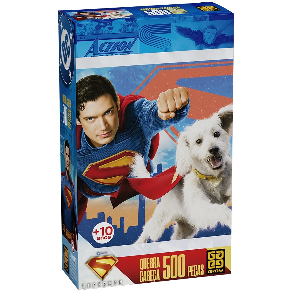QUEBRA CABEÇA SUPERMAN 500 PEÇAS GROW DC COMIC LIGA DA JUSTIÇA HERÓI CACHORRO HOMEM QUADRINHO ACTION - Oferta na Shopee