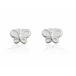 Brincos prata 925 borboleta prata original 6mm x 9mm - Oferta na Shopee
